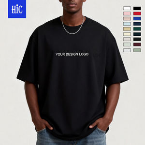 T-Shirt Homme Oversize Noir Col Rond 100 % Coton 220 g/m² Haute Qualité, Impression Personnalisée, Vêtement Urbain Vierge - Product Image 1