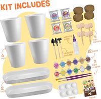 Kit de jardinage et de peinture de fleurs en 4 pièces - Art et artisanat pour enfants de 8 à 12 ans, kit de jardinage pour enfants, jouet d'anniversaire pour garçons
