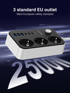 Multipresa LDNIO SE3631C con Protezione da Sovratensioni, 3 Prese AC e Porte USB - Product Image 5