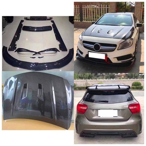 W176 2013-2018 Car Modification Upgrade Wet Carbon Fiber Body Kit Front Rear Lip Side Skirt <b>Hood</b> Suitable for Mercedes-Benz A45 - Product Image 2
