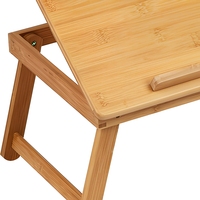 Support de genoux en bambou pliable et réglable avec support de livre pour canapé, table compacte pour ordinateur portable