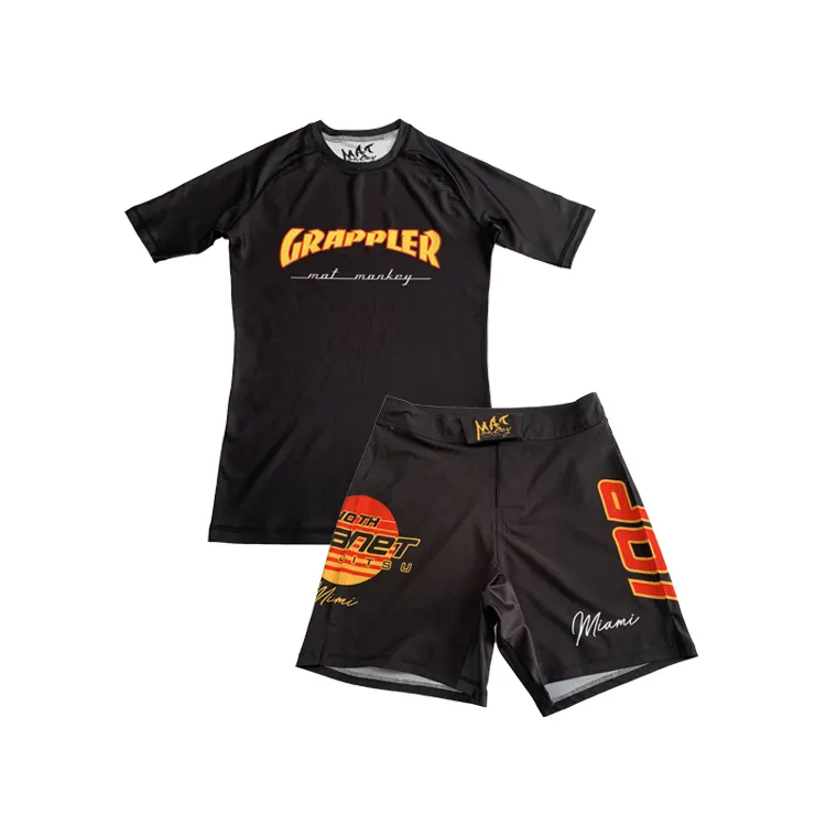 מותאם אישית מודפס פריחה משמר העידון מודפס rashguard mma rushguard bjj