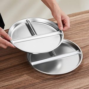 Tái Sử Dụng 304 Thép Không Gỉ Chia Bữa Ăn Tối Tấm Với <span class=keywords><strong>3</strong></span> Ngăn Vòng Đĩa Món Ăn Phần Điều Khiển Chế độ Ăn Uống Khay Cho Trẻ Em - Product Image 6
