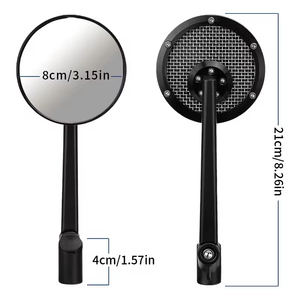 Nouveau rétroviseur universel CNC en alliage d'aluminium pour moto, avec grille en acier inoxydable, style rétro, pour une visibilité optimale - Product Image 2
