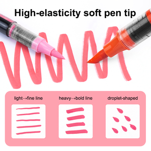 Vente flash - Stylo marqueur à encre visuelle à pointe de pinceau pour peinture acrylique liquide directe non toxique pour étudiants, 48 couleurs, grande capacité - Product Image 6