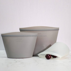 Heat Resistant BPA Free Vacuum Microwaveable Fruit Food Bags Freezer Reusable Silicone Food Storage Bags
