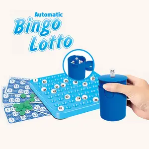 Mesin Lotere Kartu 90 Nomor 72 Mainan Cubit Bingo Tangan Beruntung Pinball Bingo untuk 6 + Anak