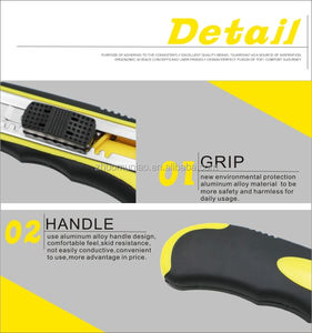 Coltello taglierino automatico ABS + TPR 18MM con lame a scatto 8 pezzi SK5 - Product Image 3