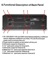 Égaliseur graphique numérique audio professionnel double 31 bandes GAX-EQ3231 avec sortie subwoofer et bandes de fréquence Q constantes 1/3 d'octave