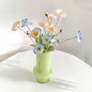 Fleurs de pavot artificielles en soie floquée 30cm-100cm, style coréen, décorations de mariage et de maison - Product Image 1