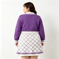 OEM ODM Personnalisé, robe en tricot pour femmes, tissu tricoté de haute qualité, col polo, jacquard et maille