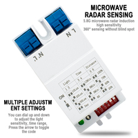 Sensor de Radar de Microondas Scimagic 2097 de 5.8GHz, Interruptor DIP con Ajuste Múltiple, Detector de Movimiento, AC 220V 240V, Luz LED, Directo de Fábrica