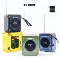 Altavoz Portátil DV-2027S con Paneles Solares, Carga Inalámbrica, Bluetooth, Activo, para Fiestas, DJ, Exterior, con Woofer, Radio FM/TF/USB