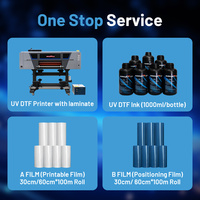Imprimante UV DFT A1, enveloppes de tasses UV DFT, autocollants, imprimante UV DRF, autocollants de transfert personnalisés, imprimante UV DTF I3200 de 60 cm avec laminateur