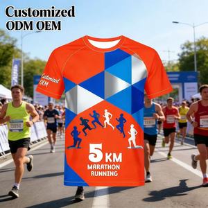 Camisetas de Poliéster 100% de Secado Rápido para Correr, Impresión por Sublimación, Camiseta Deportiva para Medio Maratón, Camisetas para Eventos con Impresión por Sublimación - Product Image 1