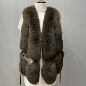 MWfur Winter Vest <strong>Women's</strong> Fashion Waistcoat Thick Warm Fluffy Fur <strong>Sleeveless</strong> <strong>Coats</strong> Real Fox Fur Vest for <strong>Women</strong> - Product Image 1