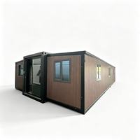 Maison conteneur modulaire préfabriquée extensible à double aile de 20 et 40 pieds pour hôtel de villégiature, bureau ou dortoir de travailleurs