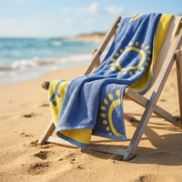 Custom Eco-Friendly Luxury 100% Cotton Yarn-Dyed Jacquard Beach Towel 450-550GSM 70x140-90x180cm Low MOQ 100pcs Bath Spa Hotel