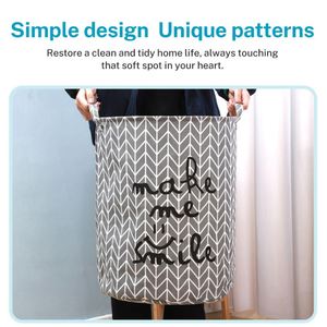 Custom Printing Collapsible Colourful <b>Large</b> Clothes <b>Storage</b> Bag Laundry <b>Basket</b> With Handles Wholesale - Product Image 4