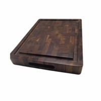 Fabrieksgemaakte ecovriendelijke, eenvoudige, groothandels set van walnoot houten eikenblad snijplanken, duurzame rechthoekige keuken snijplank