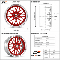 Jantes forgées CF Hubcentric 19-21 pouces 5x114.3 PCD 66.1 CB compatibles avec GT-R R35/RZ34/Z34/Z33 Nouveau modèle personnalisé ODM