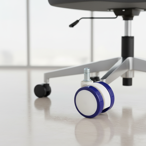 Roulettes de meubles de 2,5 pouces (10*22 mm) en nylon durable, finition couleur personnalisée OEM, pour chaise de bureau, revêtement en PVC - Product Image 3