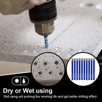 6/8/10/12mm Auto-cool tige ronde brasée sous vide couronne sèche porcelaine diamant forets trou scie trou Cutter avec cire remplie