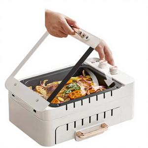 Plancha de barbacoa eléctrica coreana sin humo antiadherente para el hogar, sartén de aleación de aluminio para carne a la parrilla, para exteriores y hoteles - Product Image 1