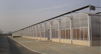 Multi-Span Polycarbonaat Kas Met Hydroponisch Systeem Nieuw Ontwerp Goot Verbonden Groot Formaat Voor Rozenbloemen Planten