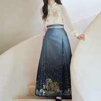 Rok Gaya Cina Klasik Berkualitas Tinggi, Model Retro, Lipit, Gaya Dinasti Ming yang Ditingkatkan