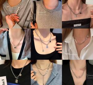 Collier Mixte <span class=keywords><strong>Kilo</strong></span> Vendu 40 ~ 50, Titane Acier, perles, pendentifs, Acier inoxydable, alliage, Diamant, hip Hop,Sweet Style - Product Image 3