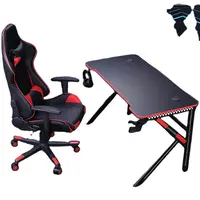 Verkauf Benutzer definierte große Computer Racing RGB Light Gamer Tisch und Stuhl Set für Office Gaming Desk mit LED