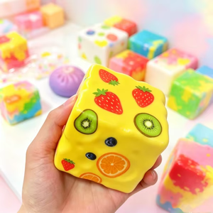 Various Shaped, Multi-colored square Maltose Squeeze Stress Relief Toys, Slow Rebound <b>Squishy</b> Toys - Product Image 5