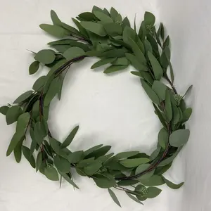 Real touch feeling wholesale artificial ldpe latex eucalyptus leaves vine decorative greenery leaves garland