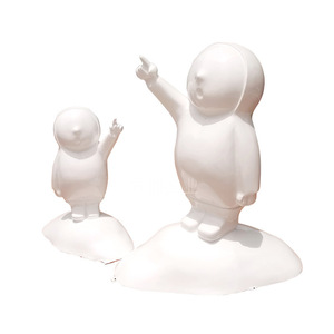 Ensemble de sculptures de figurines de dessins animés en résine pour l'extérieur, décoration de jardin moderne et amusante, forme irrégulière autoportante, finition brillante - Product Image 2