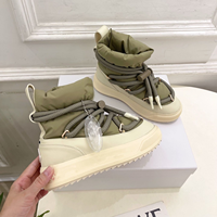 Bottes d'hiver pour femmes à plateforme haute en duvet de canard blanc, cordon de serrage, chaudes, imperméables, antidérapantes, bottes de créateur, chaussures de marque célèbre