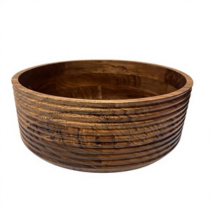 Tazón de Madera Hecho a Mano, Diseño Vintage Pulido, Ecológico, Apto para Lavavajillas, Duradero, No Tóxico, para Servir Alimentos, Regalos, Vajilla - Product Image 6
