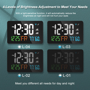 Reloj Atómico de Plástico con Sincronización Automática de Hora 2868 WiFi, Pantalla LED con Temperatura y Humedad, Espejo, Compatible con Tuya Smart Home - Product Image 4