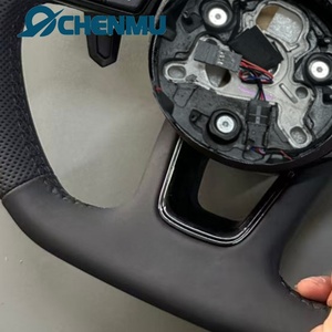 VENTE FLASH Volant sport en cuir à fond plat pour <span class=keywords><strong>Audi</strong></span> S6 S7 A4 A5 A6 A7 Q3 Q5 A3 S3 Amélioré <span class=keywords><strong>Noir</strong></span> Direct Usine Durable - Product Image 5