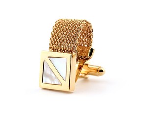 Oro <span class=keywords><strong>gemelli</strong></span> degli uomini <span class=keywords><strong>con</strong></span> la catena <span class=keywords><strong>gemelli</strong></span> personalizzati uomini shell mesh wrap <span class=keywords><strong>gemelli</strong></span> della <span class=keywords><strong>camicia</strong></span> - Product Image 4