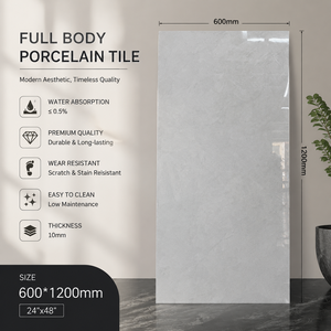 Carrelage en porcelaine Foshan 600x1200mm, blanc super moderne, corps pleine masse, finition ultra brillante, surface ultra plate, double absorption zéro, pour villas et espaces commerciaux - Product Image 3