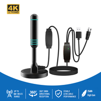 Antena TV Digital ATSC /DVB-T2 Dalam Ruangan dengan Amplifier Ganda, Mendukung 4K1080P, Antena HDTV Magnetik untuk Saluran Lokal Gratis