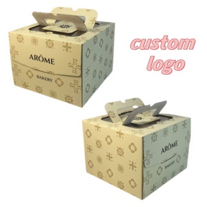 Embalaje de caja de pastel de cumpleaños de boda con caja de papel corrugado personalizado con hermoso diseño, la caja se empareja con <span class=keywords><strong>el</strong></span> pastel. - Product Image 2