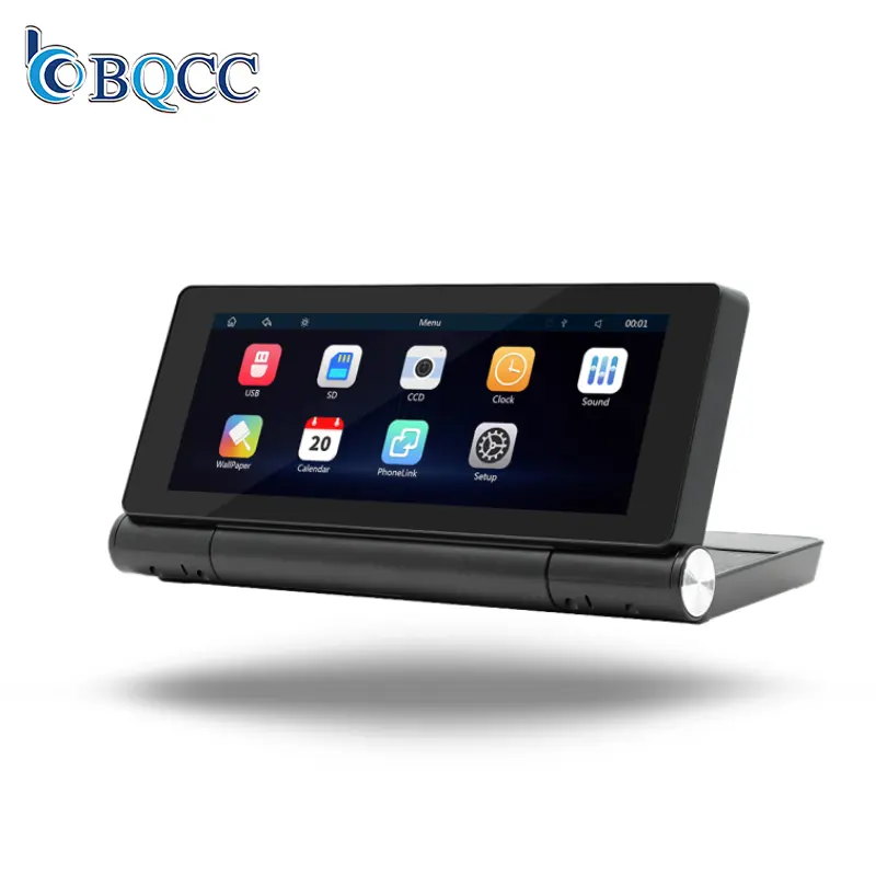 Bqcccc 6.86 "ips फोल्डिंग HD स्क्रीन वायरलेस कारप्ले एंड्रॉइड ऑटो जीपीएस नेविगेशन वीडियो डैशबोर्ड मिरर मॉनिटर कार मीडिया प्लेयर