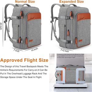 <span class=keywords><strong>Mochila</strong></span> de viaje para ordenador portátil 42L <span class=keywords><strong>equipaje</strong></span> de mano Vuelo aprobado <span class=keywords><strong>mochila</strong></span> extensible negocios antirrobo bolsas de fin de semana para mujeres - Product Image 2