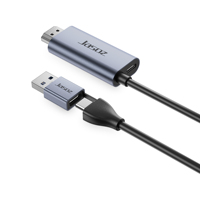 Câble de capture vidéo double USB/Type-C Jasoz 3.0 pour entrée HDMI mâle, sortie 4K/30Hz, 1080p/60Hz, alimentation PD100W