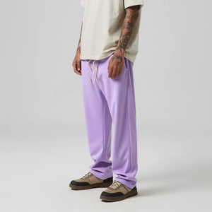 Pantalon de <span class=keywords><strong>jogging</strong></span> décontracté coréen à jambe droite <span class=keywords><strong>doublé</strong></span> en <span class=keywords><strong>polaire</strong></span>, essentiel pour les garçons, unisexe, ample - Product Image 1