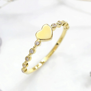 Anello alla moda a forma di cuore, gioielli minimalisti in stile coreano e giapponese da indossare ogni giorno per le donne - Product Image 6