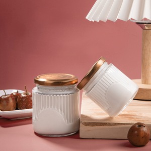 Vente en gros d'usine 50ml 100ml Pot en verre rond à rayures verticales transparent pour le stockage des aliments Contenant en verre pour la <span class=keywords><strong>confiture</strong></span> Pot à miel - Product Image 3