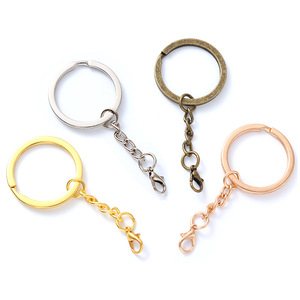 Bán Buôn <span class=keywords><strong>Keychain</strong></span> Phụ Kiện 30Mm Chia Vòng Cộng Với 4-Liên Kết Chuỗi Với Tôm Hùm Clasp Kết Nối - Product Image 1